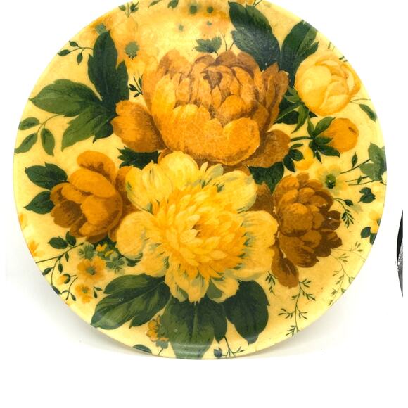 Beautiful Vintage Fiberglass Peonies Serving Tray Earth tone Decor‎ Vintage - Picture 1 of 5